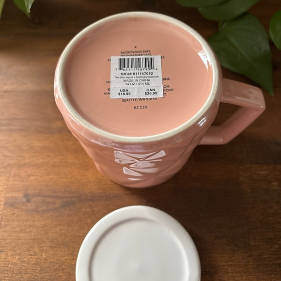 Starbucks Pink Faceted Mug with White Lid - Picture 5 of 5